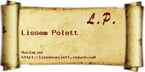 Lissem Polett névjegykártya